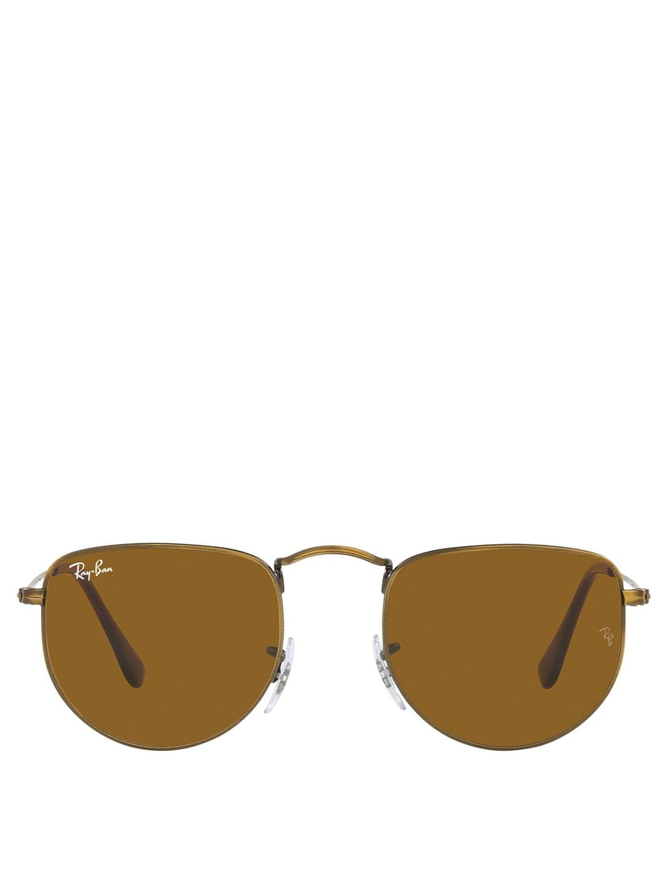 Ray Ban Elon Round Sunglasses Gold Uk