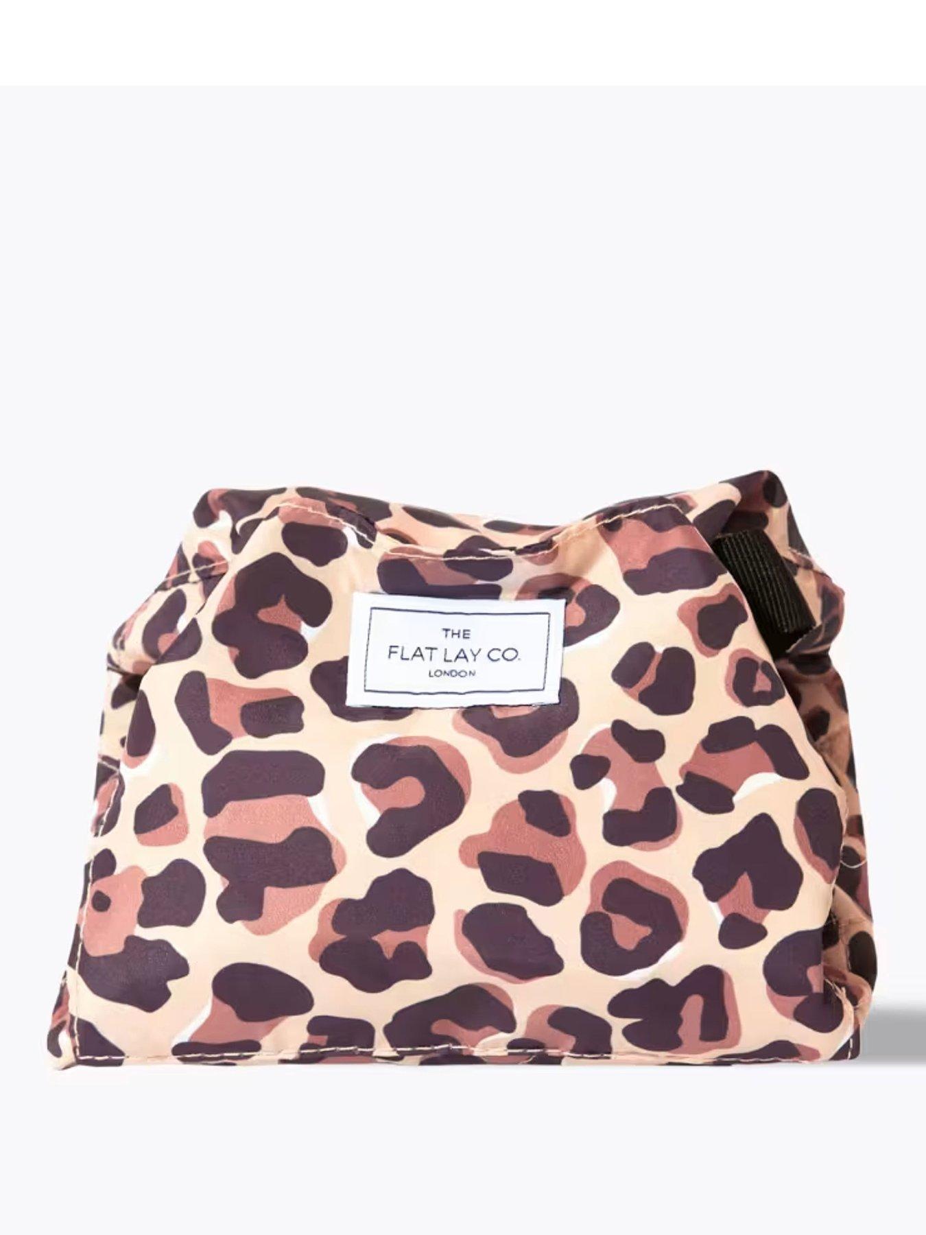 The Flat Lay Co. Leopard Print Open Flat Makeup Bag Very