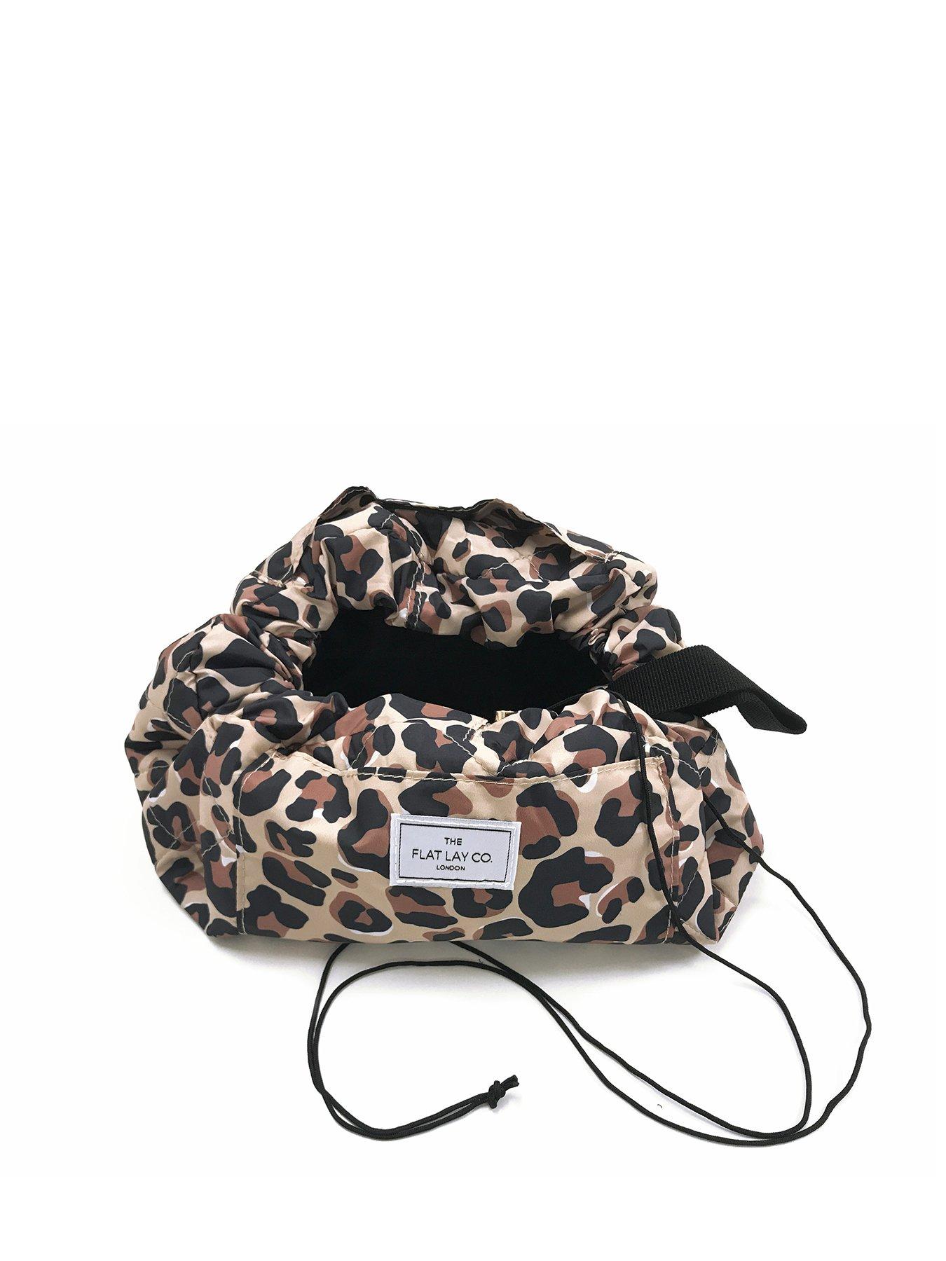The Flat Lay Co. Leopard Print Open Flat Makeup Bag
