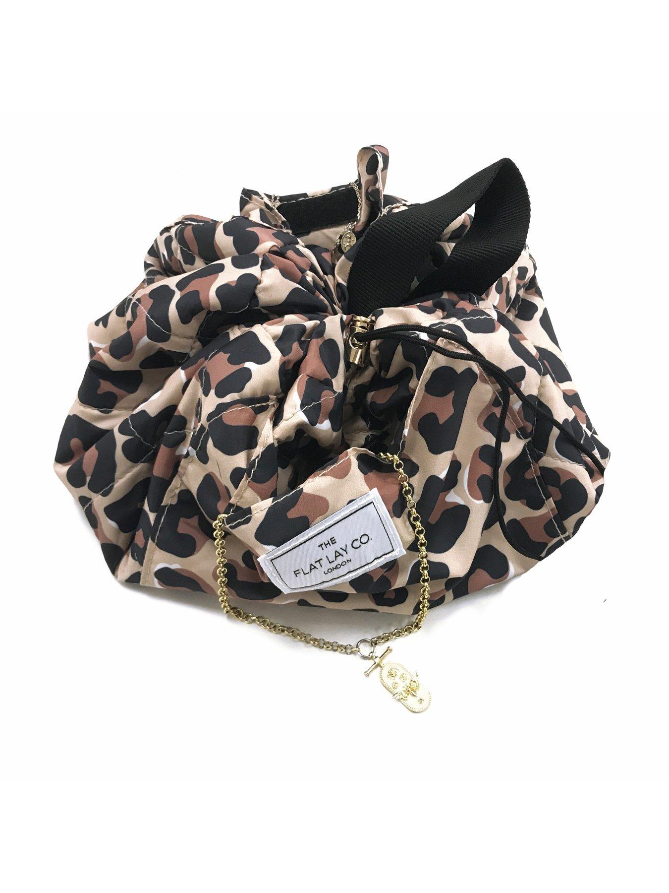 The Flat Lay Co. Leopard Print Open Flat Makeup Bag