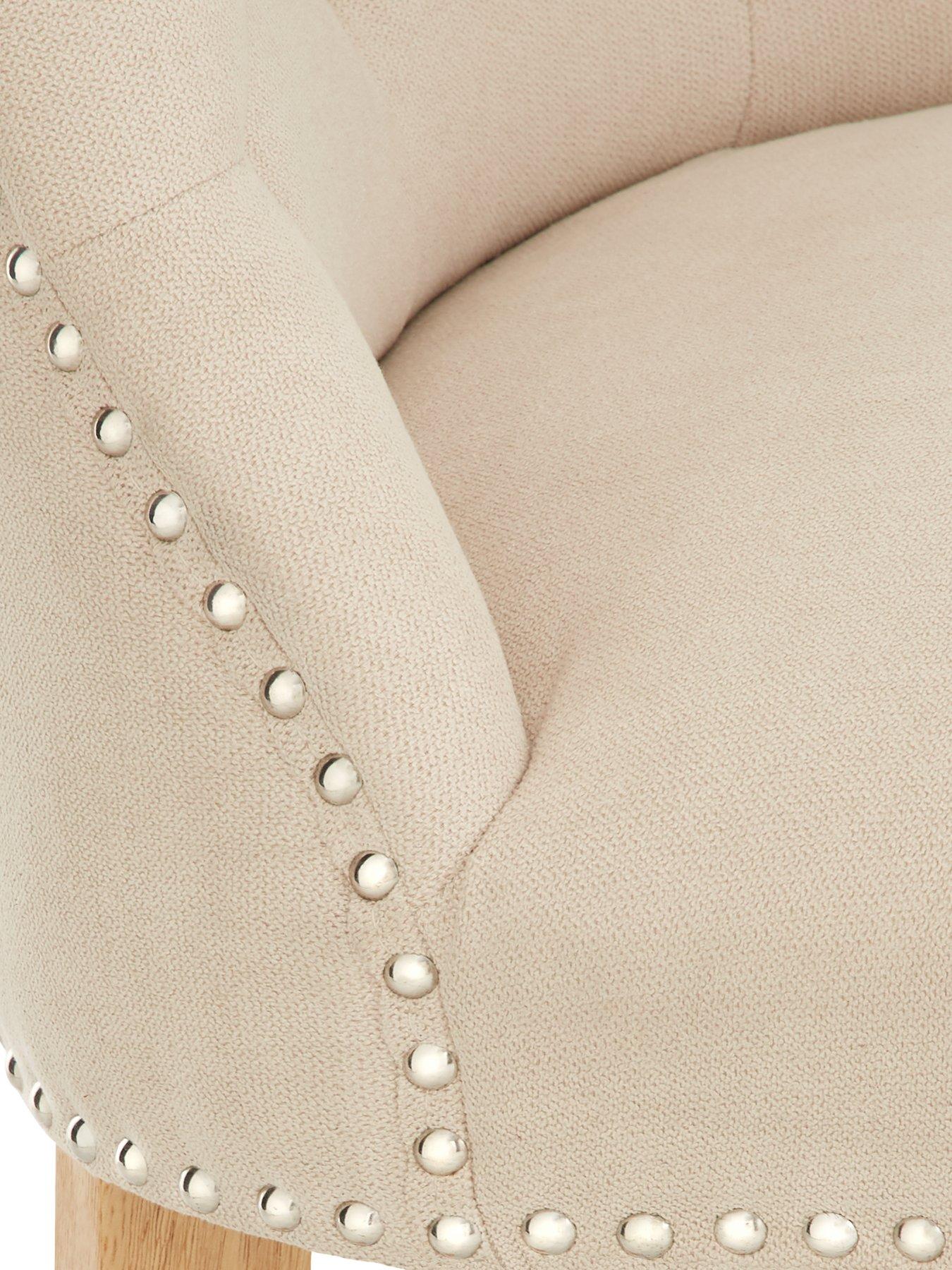 Image 4 of 6 of The Very Collection Warwick Chenille Pair of Standard Dining Chairs - Natural/Oak Effect&nbsp;- FSC&reg; Certified