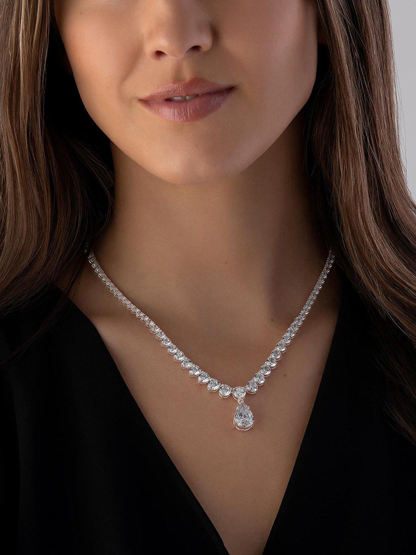 Solitaire cubic sale zirconia necklace