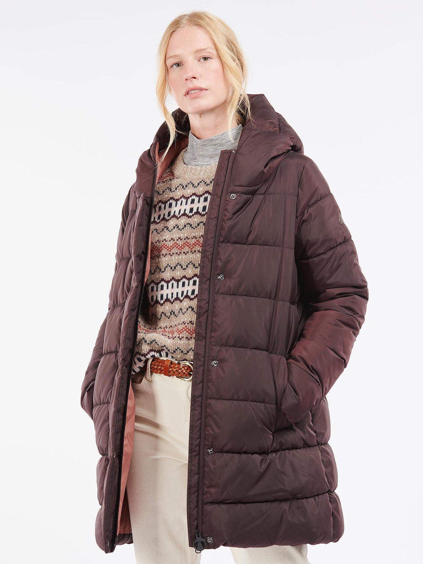  Coast To Country Millcross Hooded Quilted Coat - Burgundy/pink