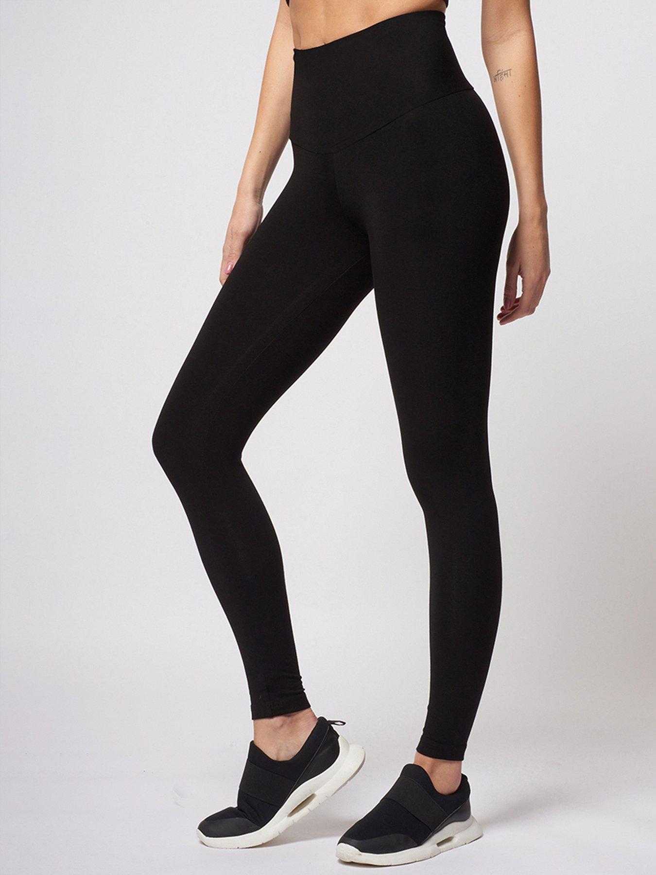 Extra Strong Compression Black Gym Leggings with Side Pockets
