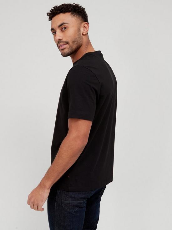 stillFront image of boss-tchup-relaxed-fit-centre-logo-t-shirt-black