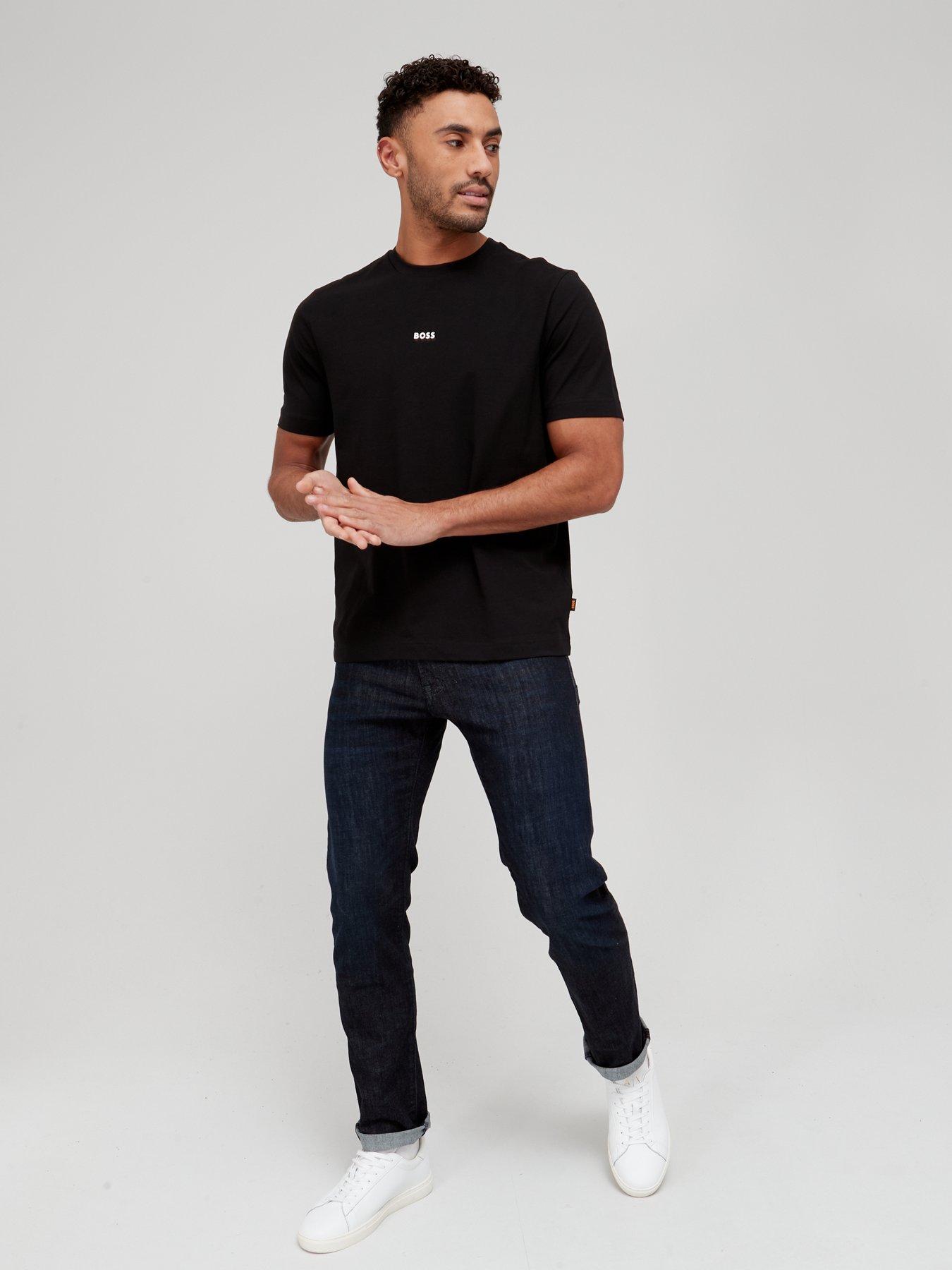 BOSS Tchup Relaxed Fit Centre Logo T-Shirt - Black | Very.co.uk