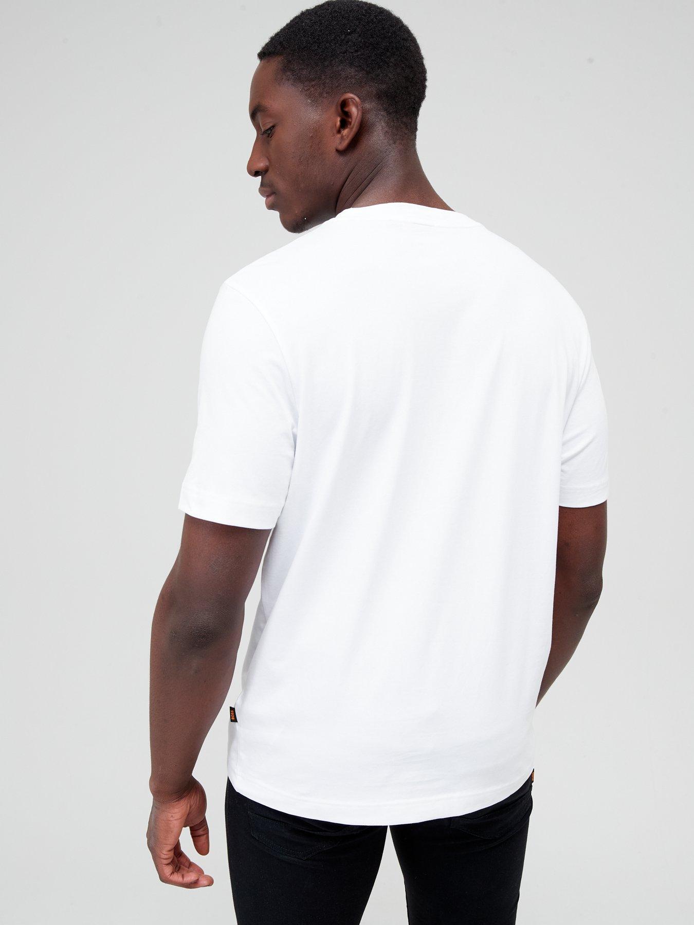 Image 2 of 4 of BOSS Relaxed Fit Centre Logo T-Shirt - White