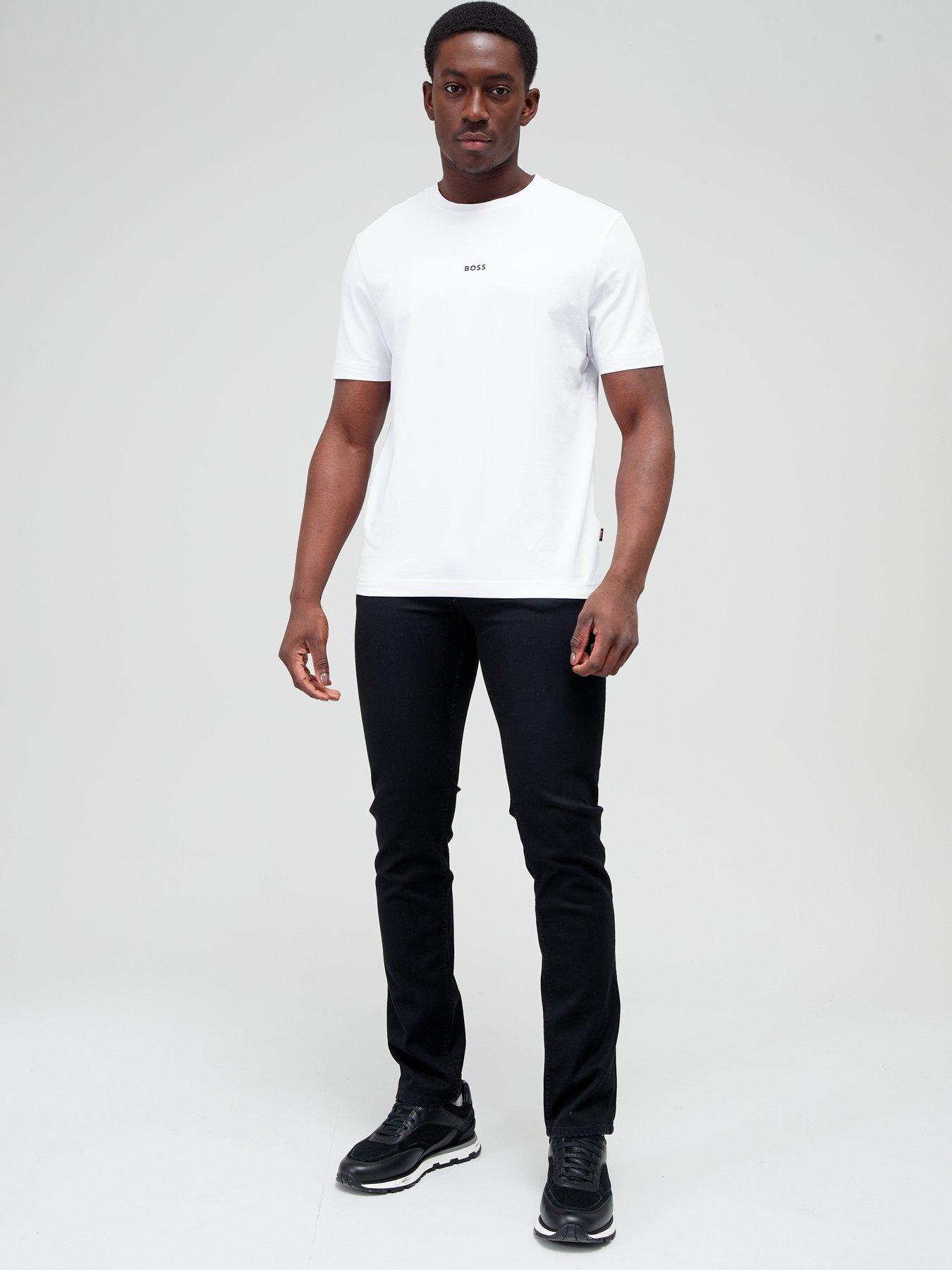 Image 3 of 4 of BOSS Relaxed Fit Centre Logo T-Shirt - White