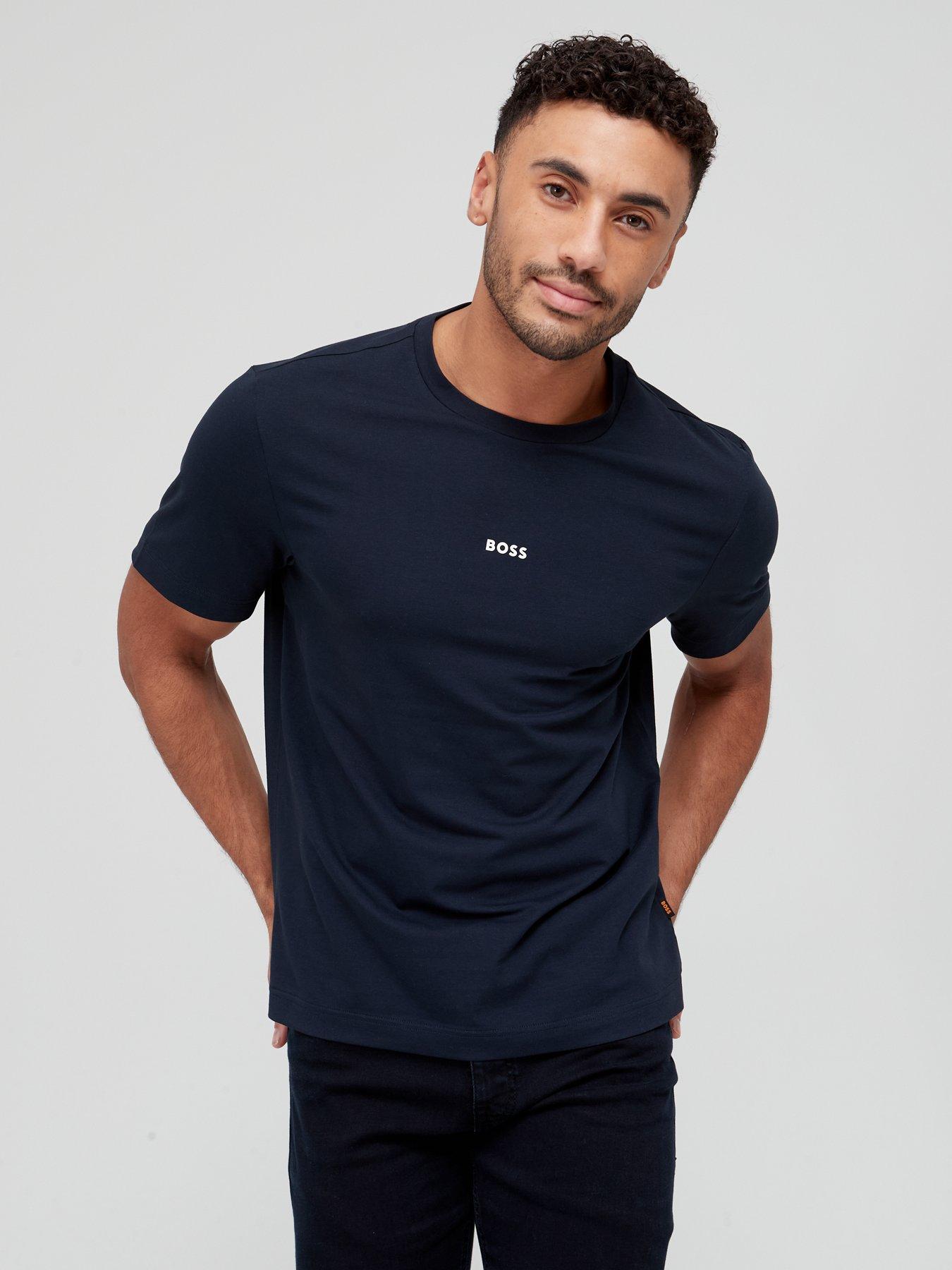 BOSS Tchup Relaxed Fit Centre Logo T Shirt Dark Blue