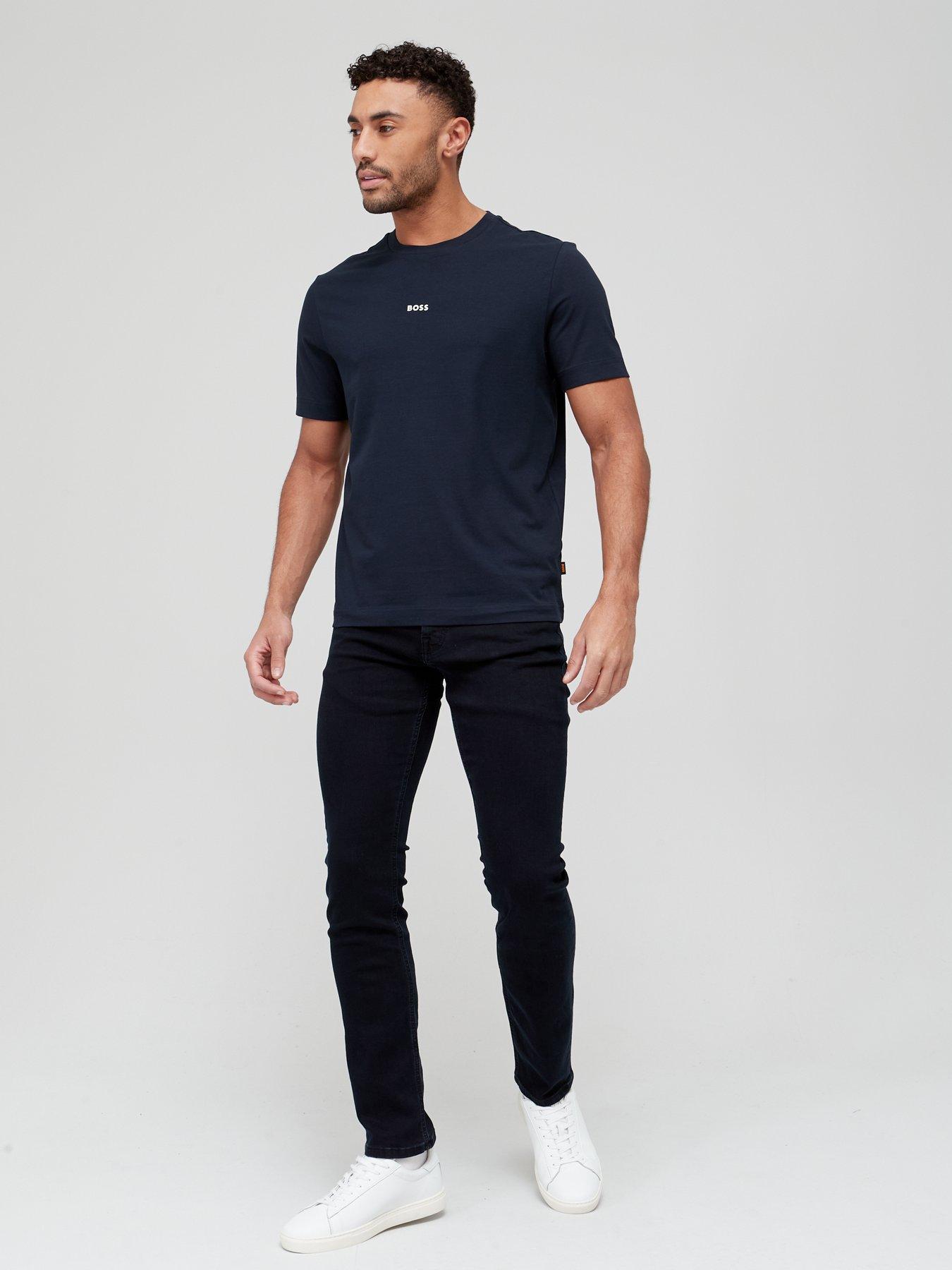 BOSS Tchup Relaxed Fit Centre Logo T-Shirt - Dark Blue