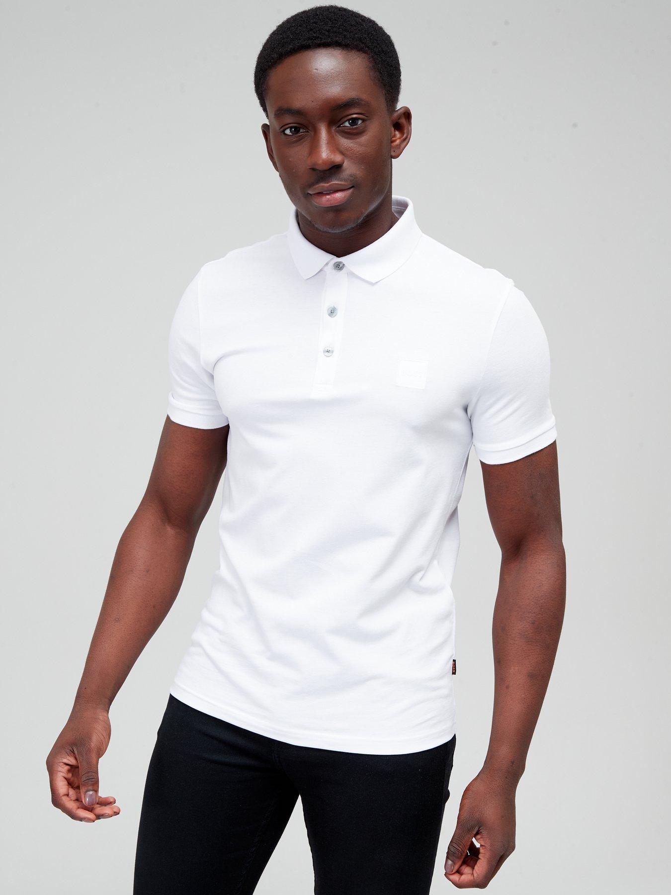 Boss polo white best sale