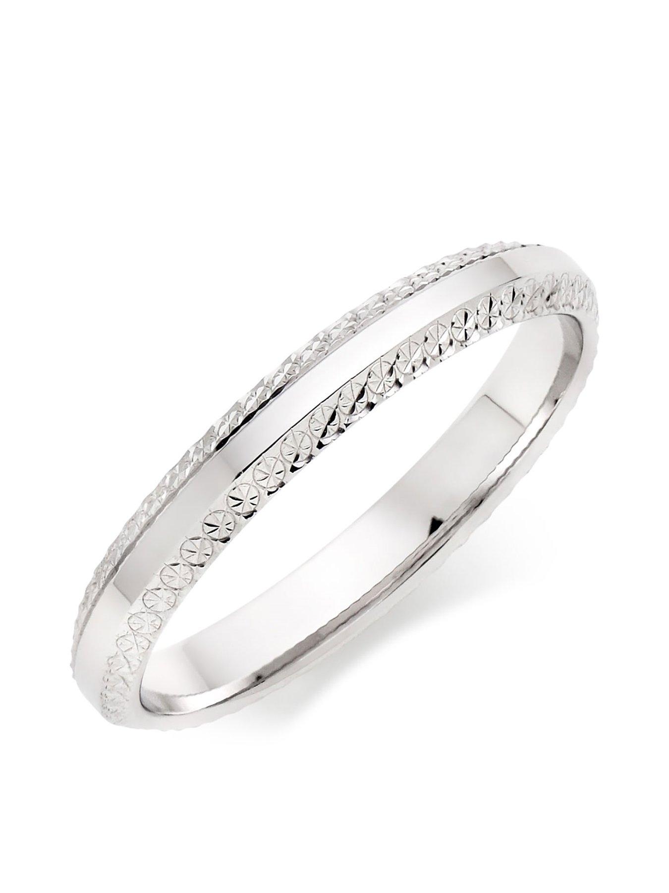 Jewellery & watches 18Ct White Gold Sparkle Cut Ladies Ring