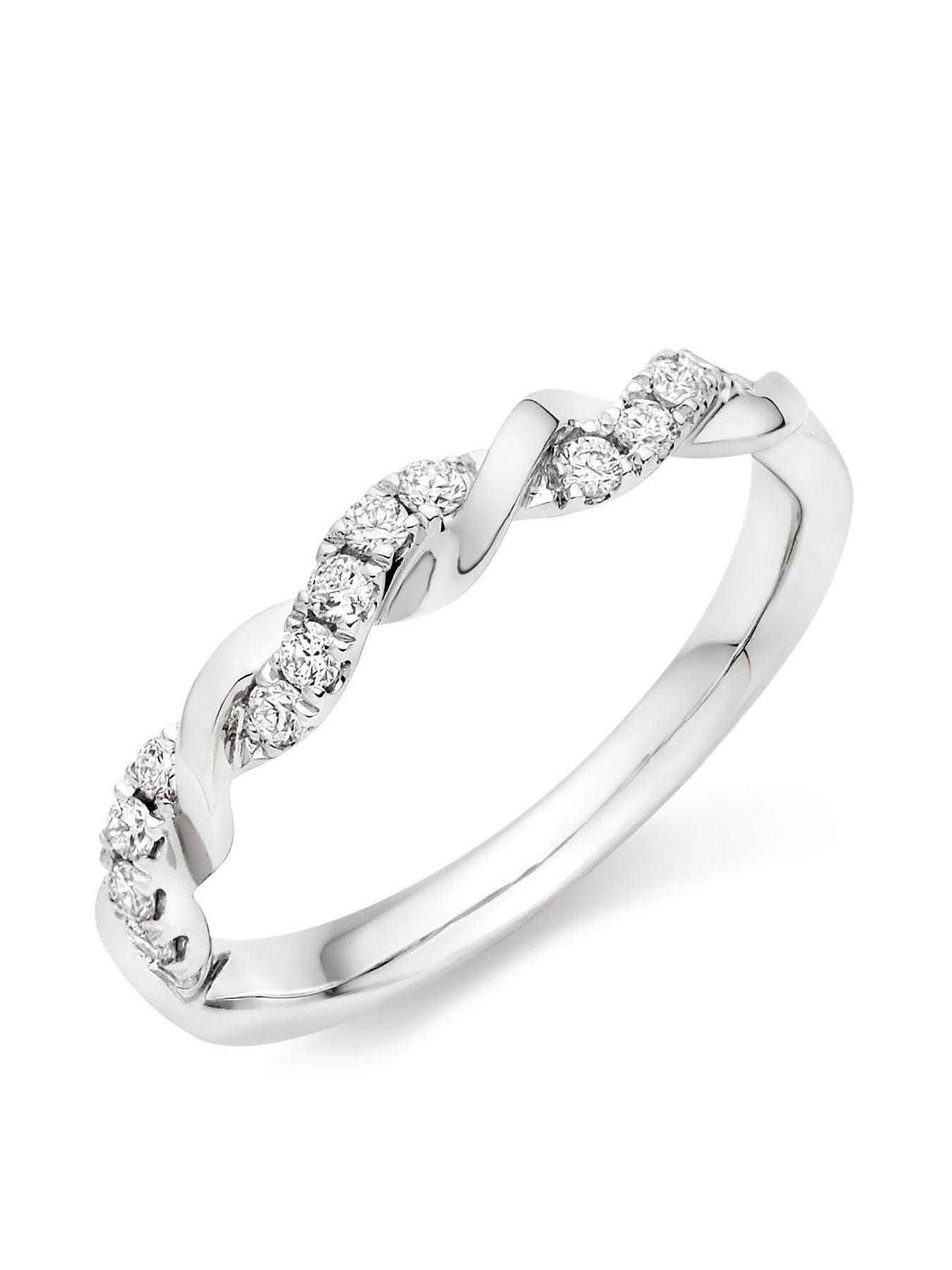 Beaverbrooks Entwine Platinum Diamond Twist Wedding Ring Very