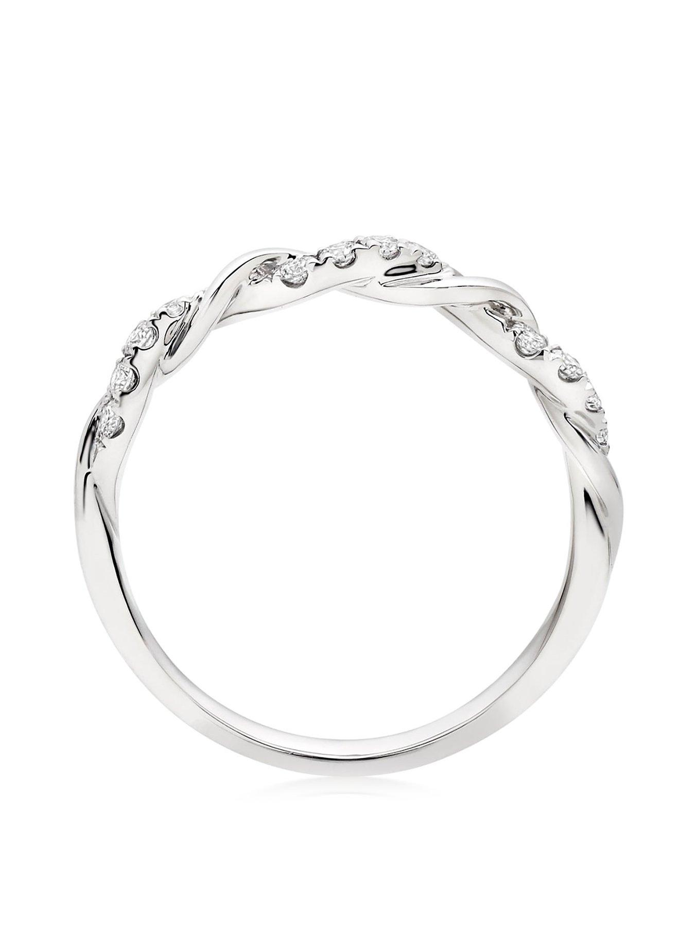 Image 2 of 4 of Beaverbrooks Entwine Platinum Diamond Twist Wedding Ring
