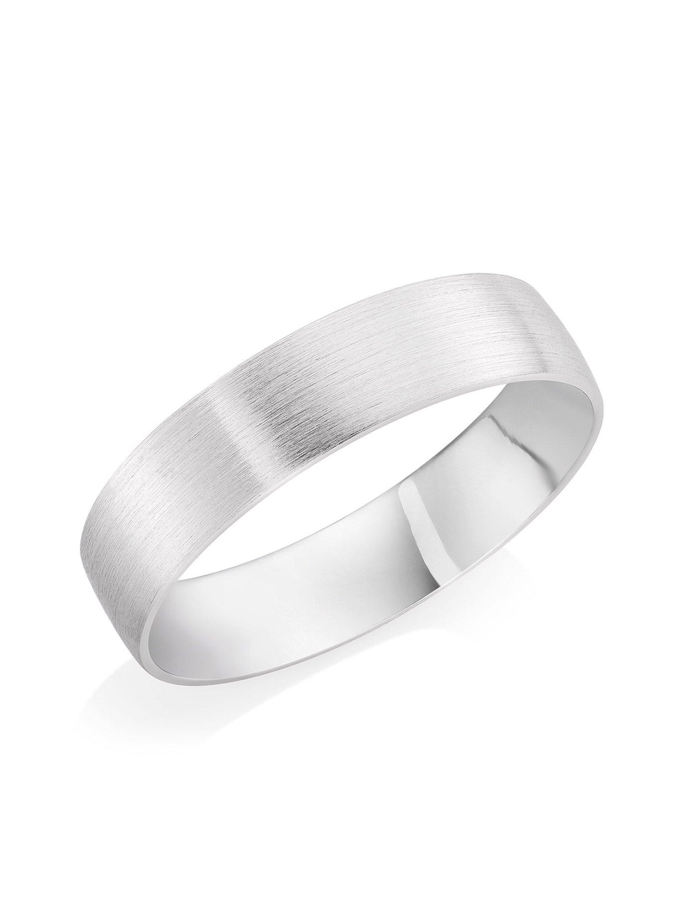 Image 1 of 4 of Beaverbrooks Platinum Brushed Men'S Wedding Ring