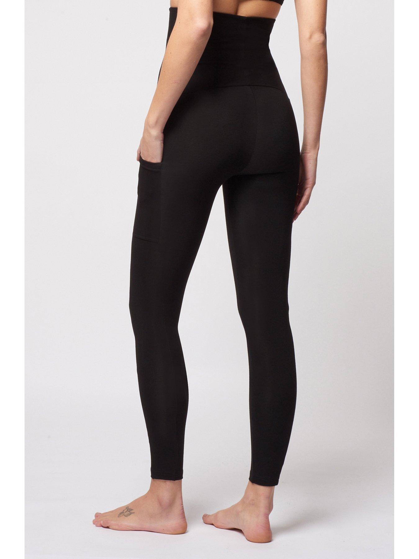 Tummy Control Extra Strong Compression Pocket Detail Legging - Black