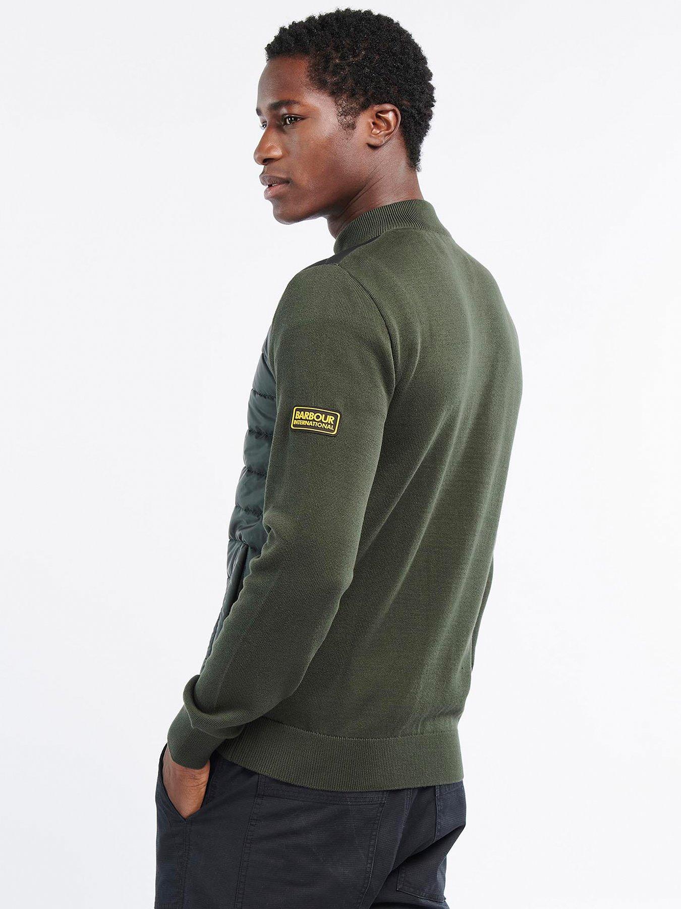 Barbour International Legacy Baffle Zip Thru Padded Sweat - Dark Green |  very.co.uk