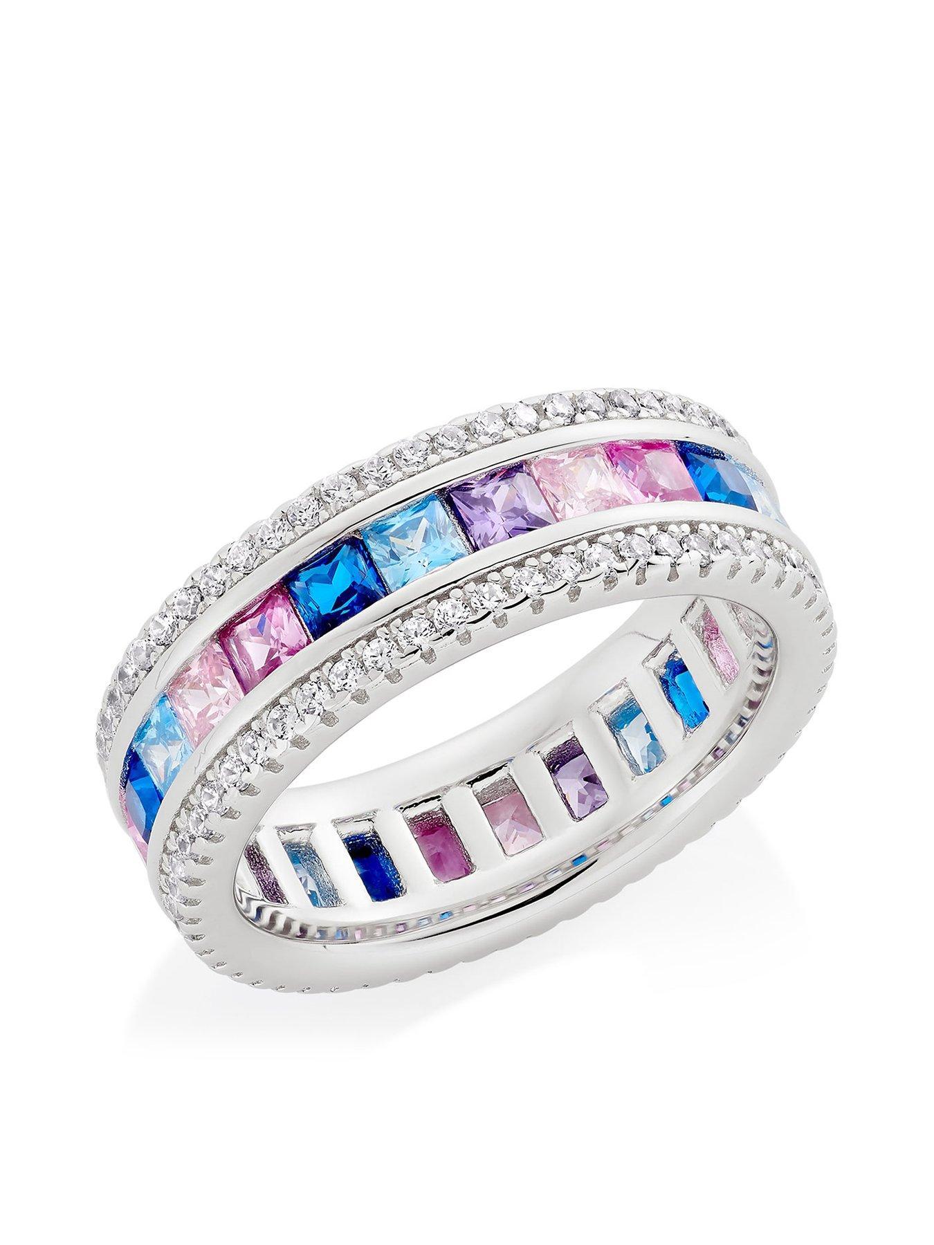 Beaverbrooks Silver Multi Coloured Cubic Zirconia Ring