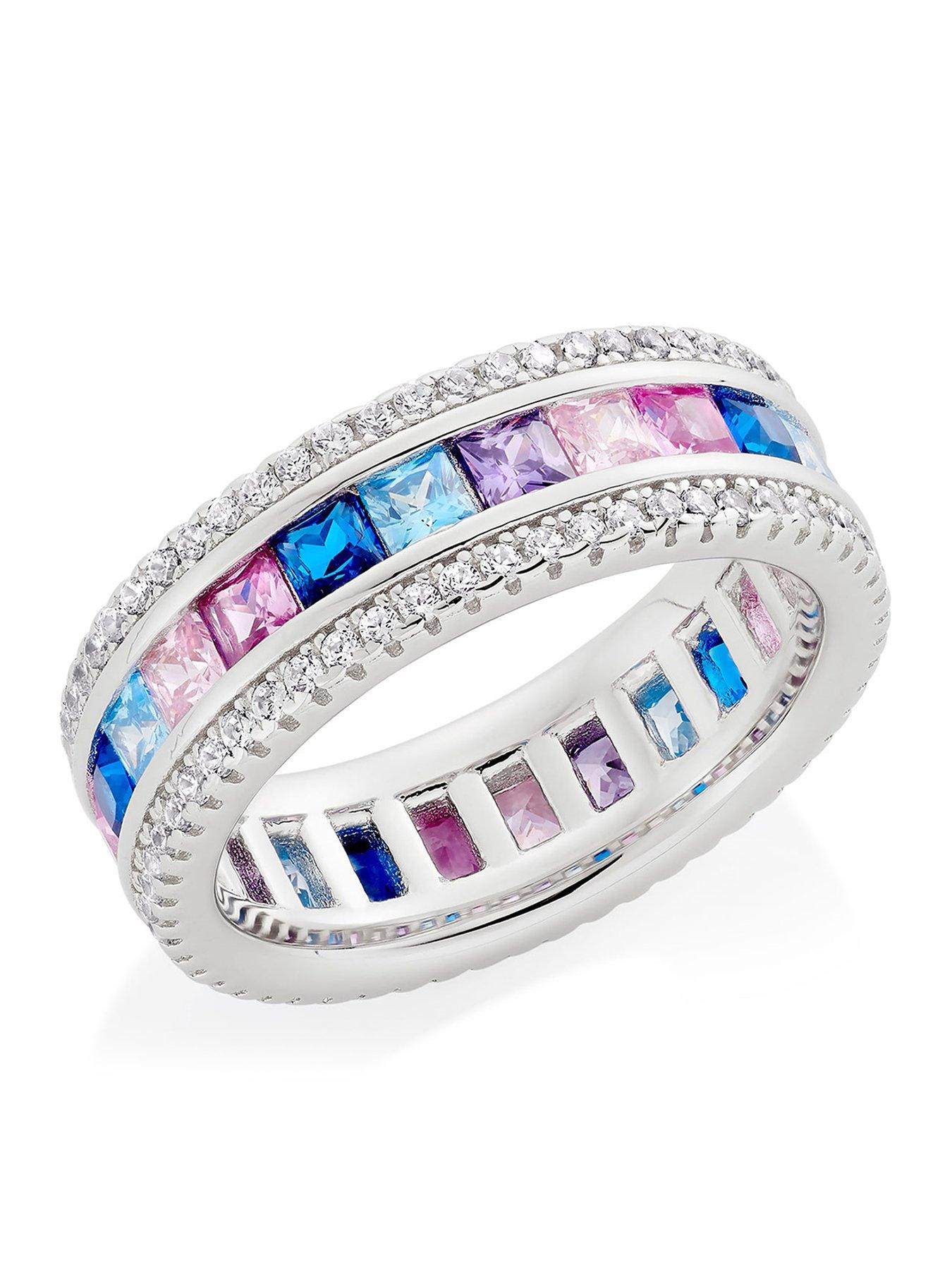 Beaverbrooks Silver Multi Coloured Cubic Zirconia Ring