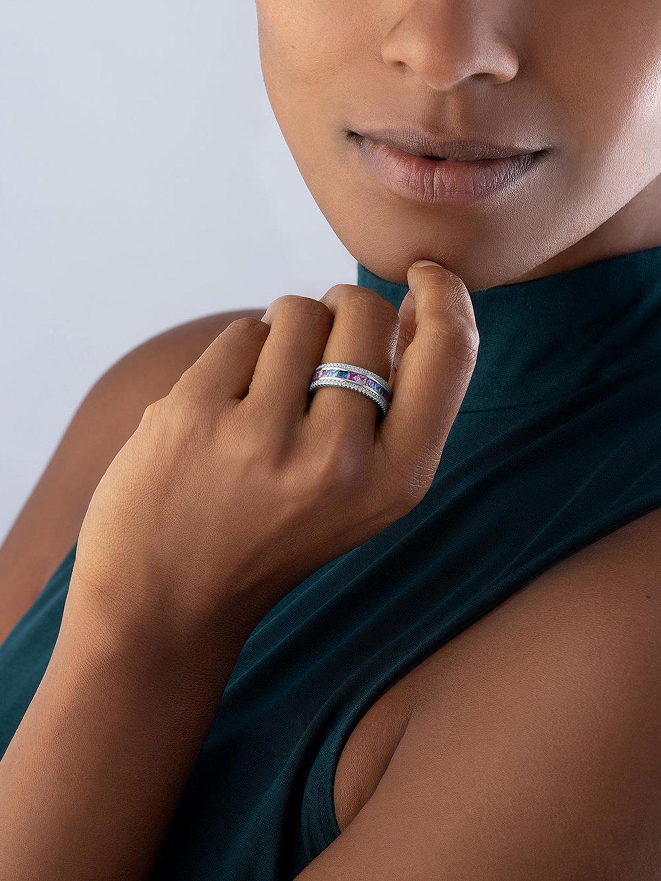 Image 4 of 4 of Beaverbrooks Silver Multi Coloured Cubic Zirconia Ring