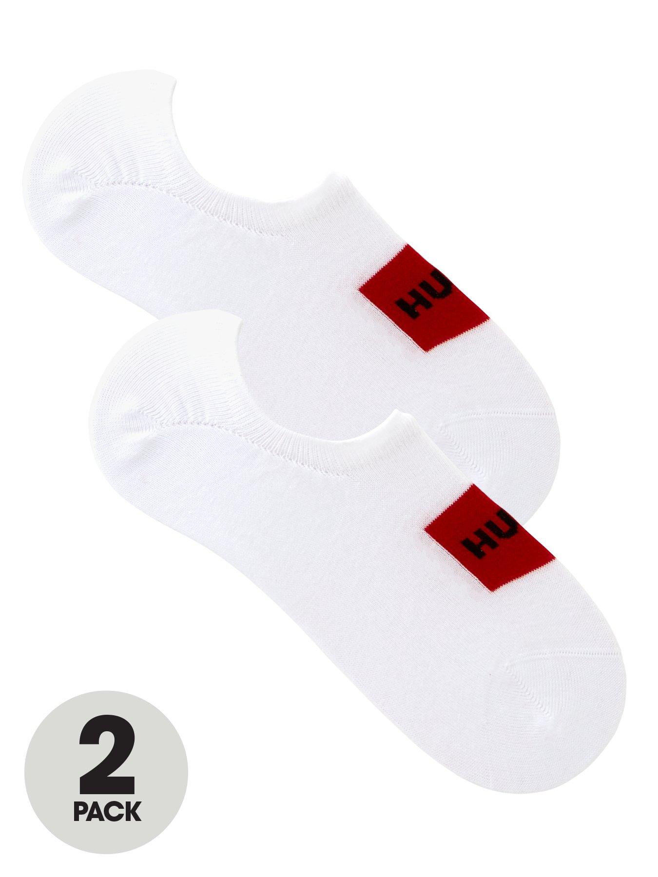 undefined 2 Pack Large Logo Trainer Liner Socks - White