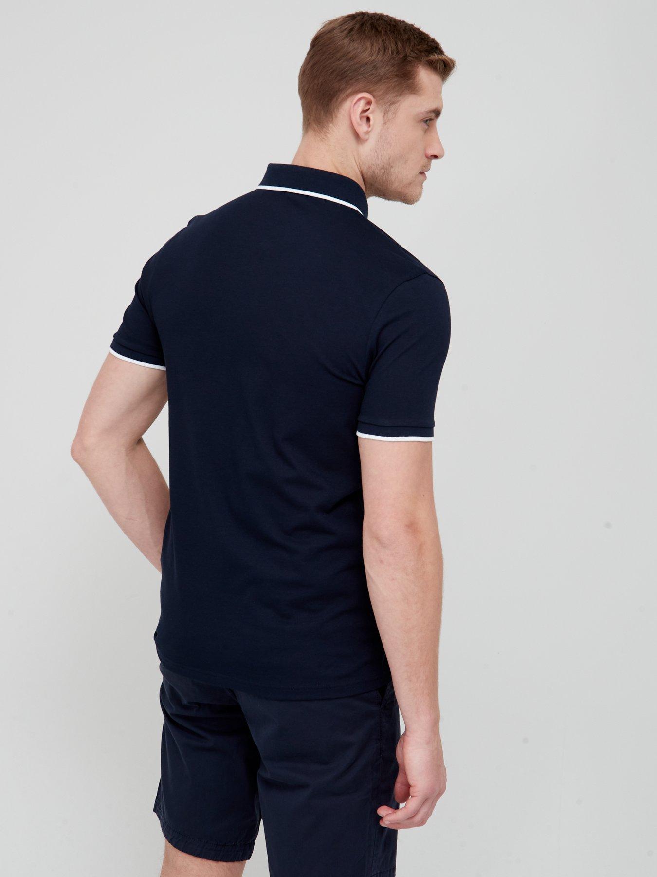 BOSS Passertip Slim Fit Polo Shirt-Dark Blue | very.co.uk