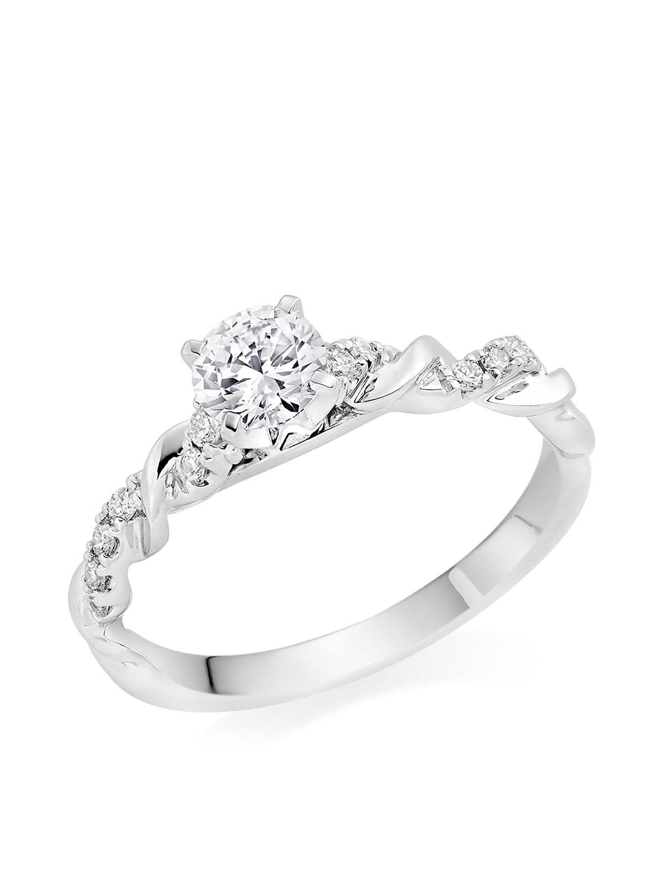undefined Entwine Platinum Diamond Solitaire Ring