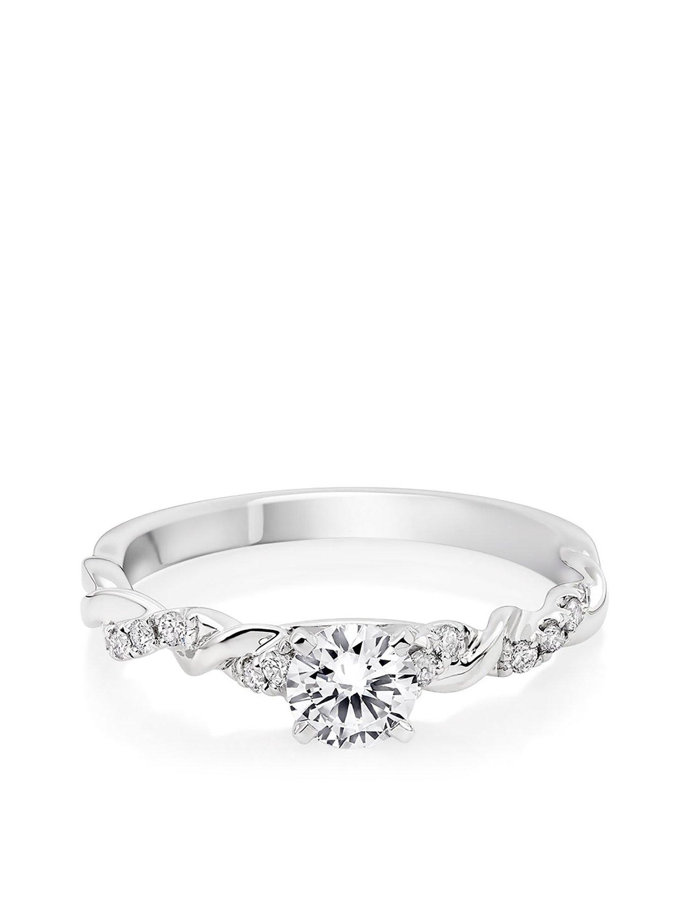 Image 2 of 6 of Beaverbrooks Entwine Platinum Diamond Solitaire Ring