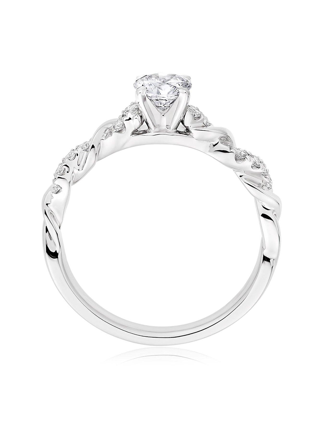 Image 3 of 6 of Beaverbrooks Entwine Platinum Diamond Solitaire Ring