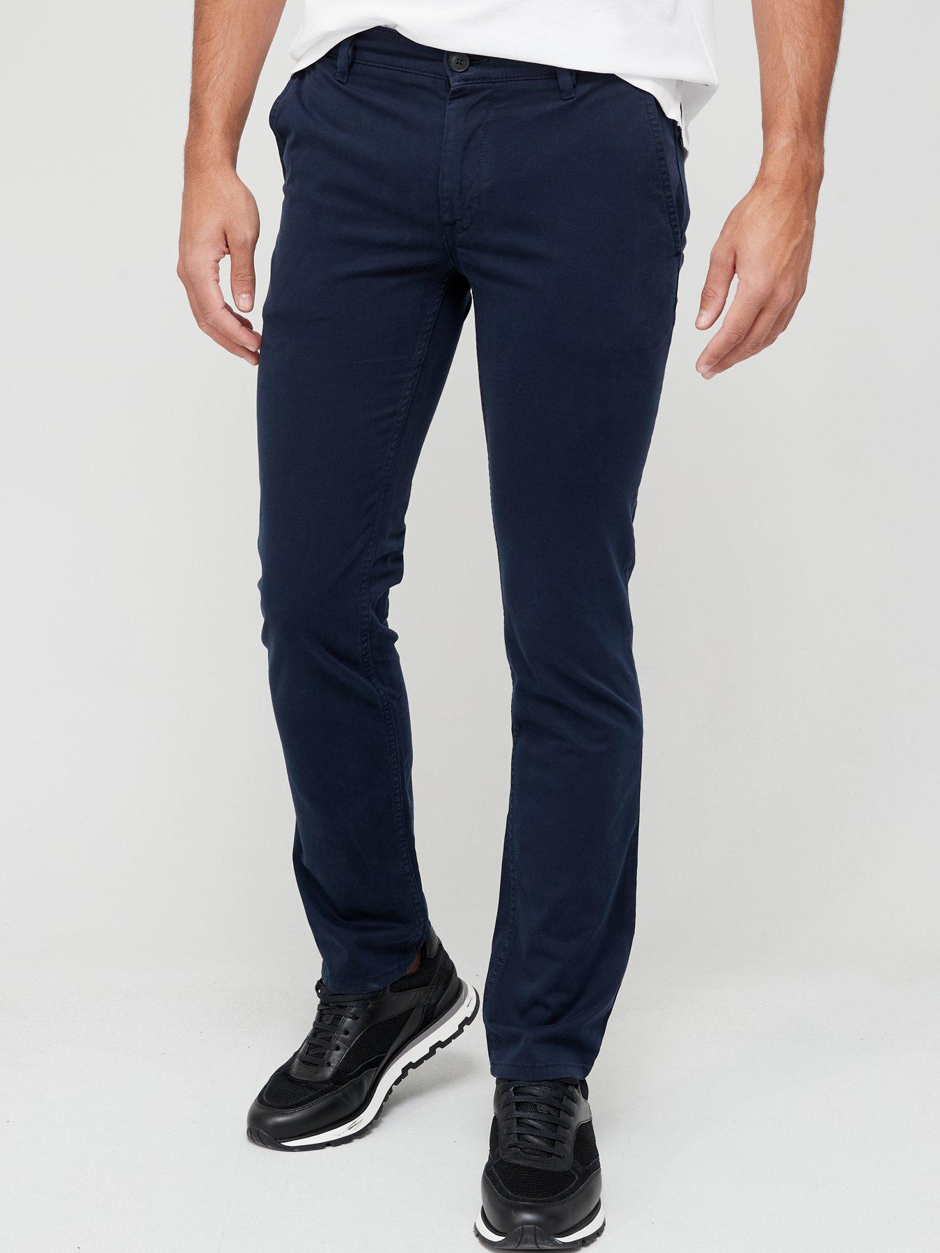 BOSS Schino Slim Fit Chinos - Dark Blue | very.co.uk