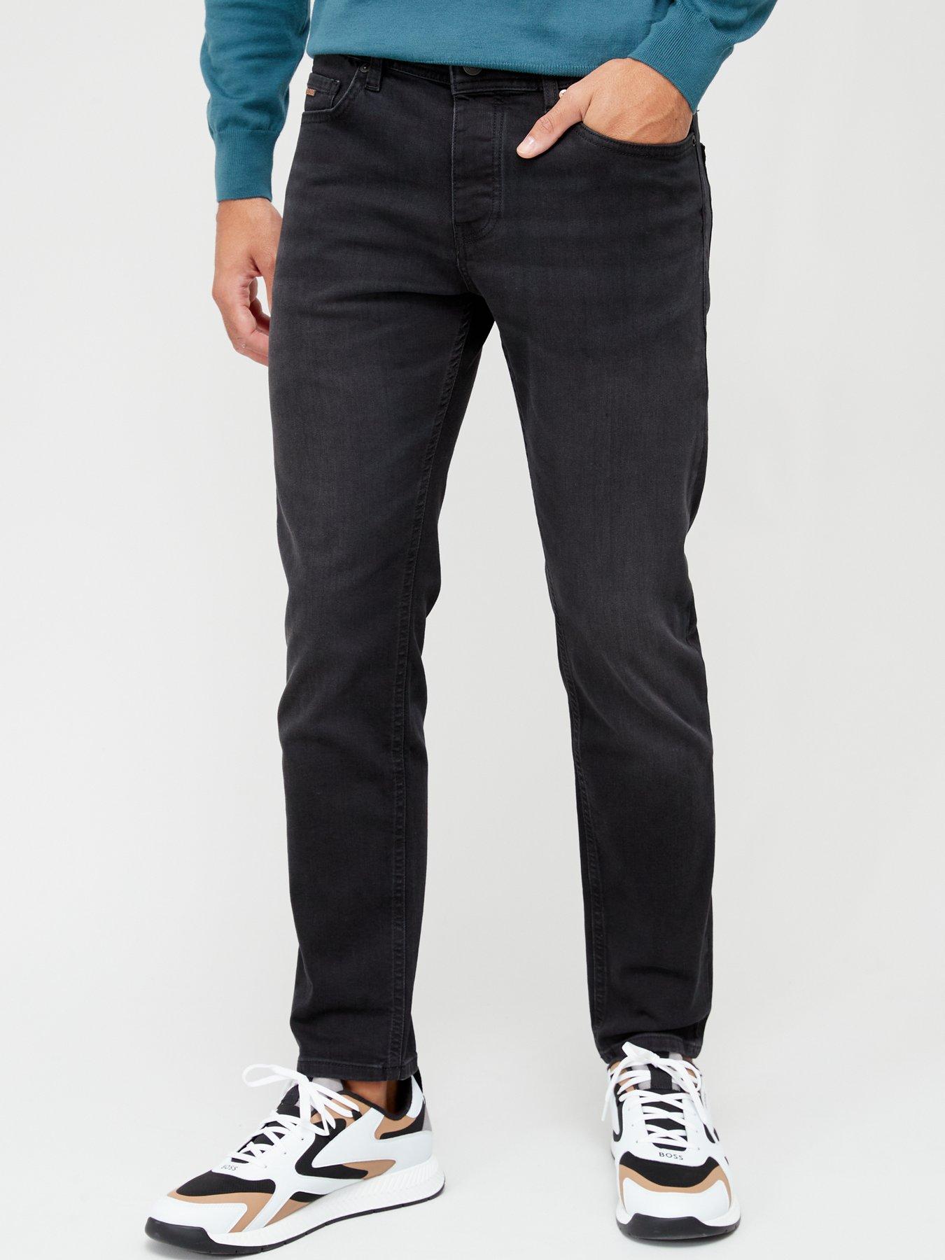 BOSS Taber Tapered Fit Jeans - Black | very.co.uk