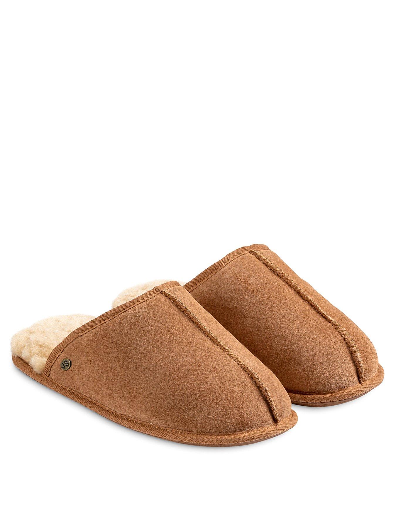 Just Sheepskin Donmar Overlocked Raised Seam Sheepskin Mule Slipper - Chestnut