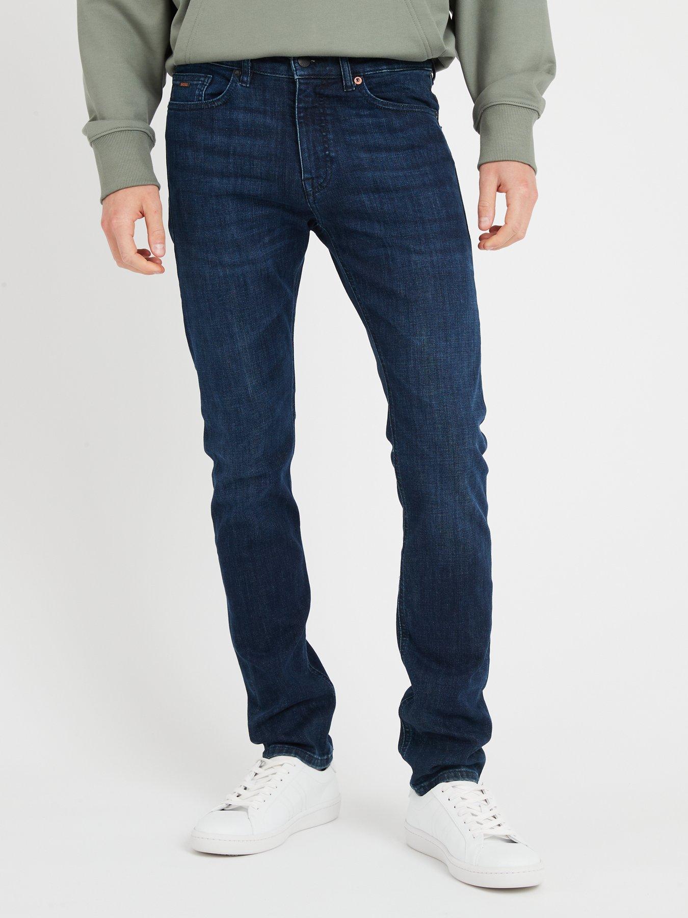 BOSS Delaware Slim Fit Jeans - Dark Blue | Very.co.uk