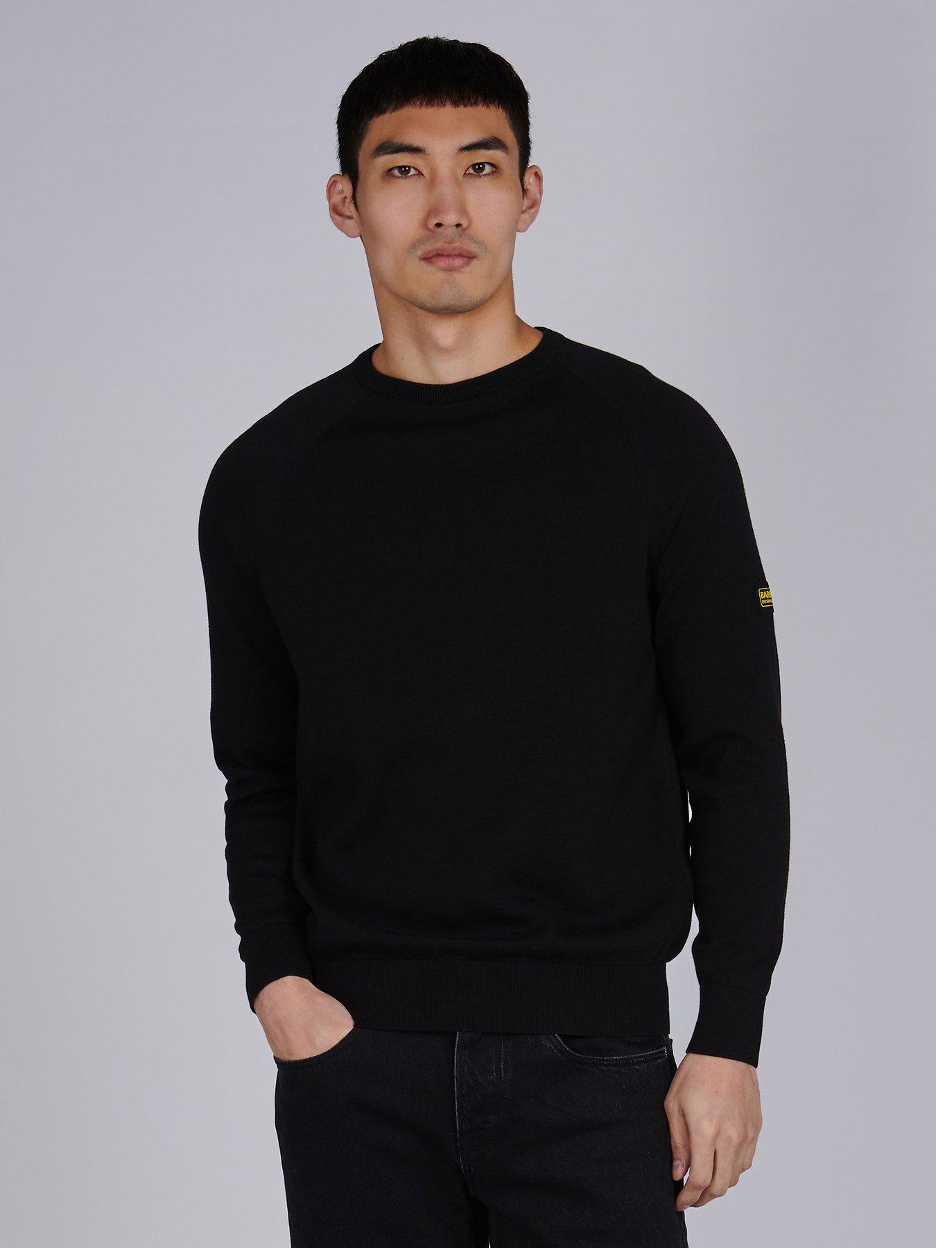 Barbour International Cotton Crew Neck Jumper Black Very