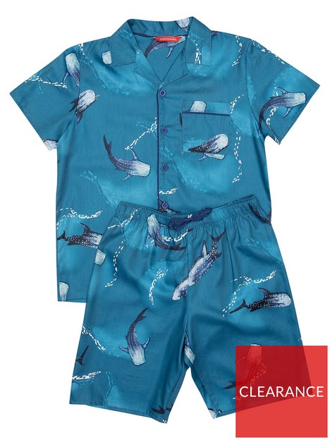 minijammies-boys-george-whale-print-shorty-woven-pyjamas-blue