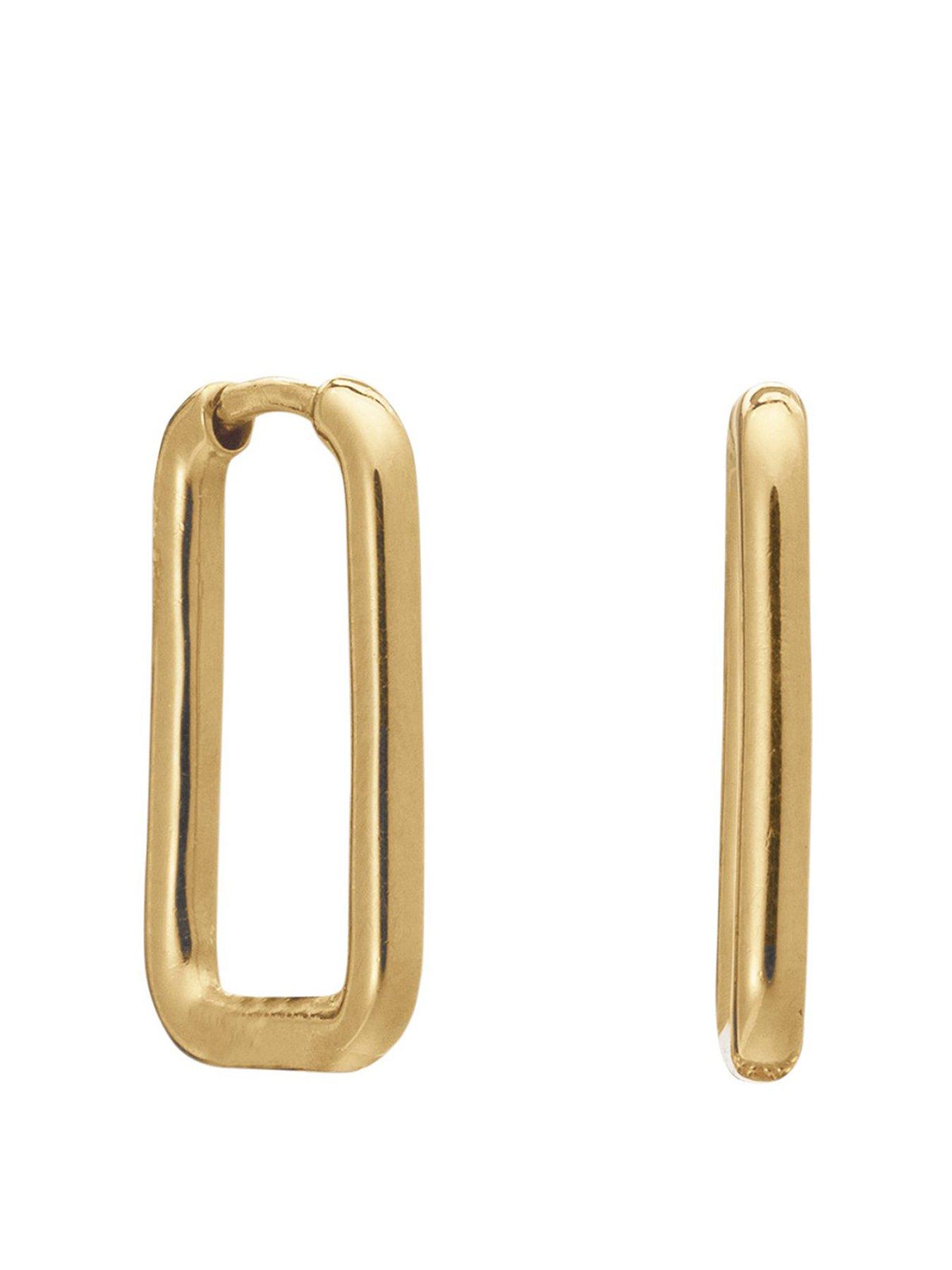  Oval Link Gold Hoop Earrings