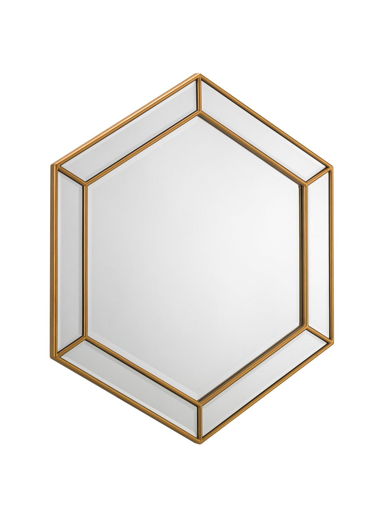 Product photograph of Julian Bowen Melody Hexagonal Gold Wall Mirror from very.co.uk