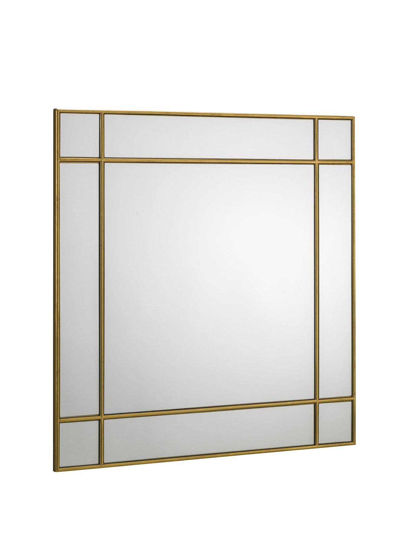 Product photograph of Julian Bowen Fortissimo Gold Square Wall Mirror from very.co.uk