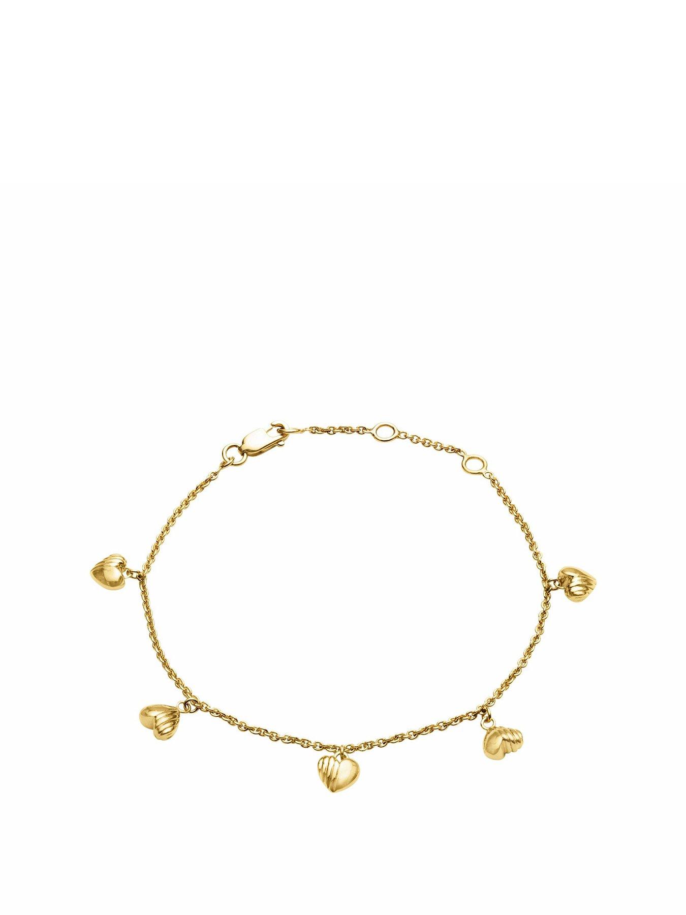Product photograph of Rachel Jackson Untamed Deco Hearts Gold Bracelet from very.co.uk