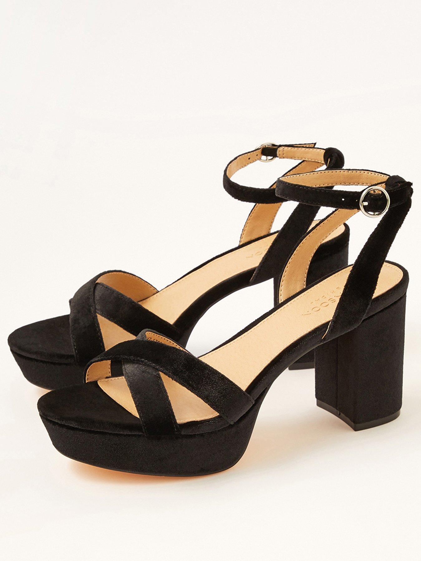 black low platform sandals