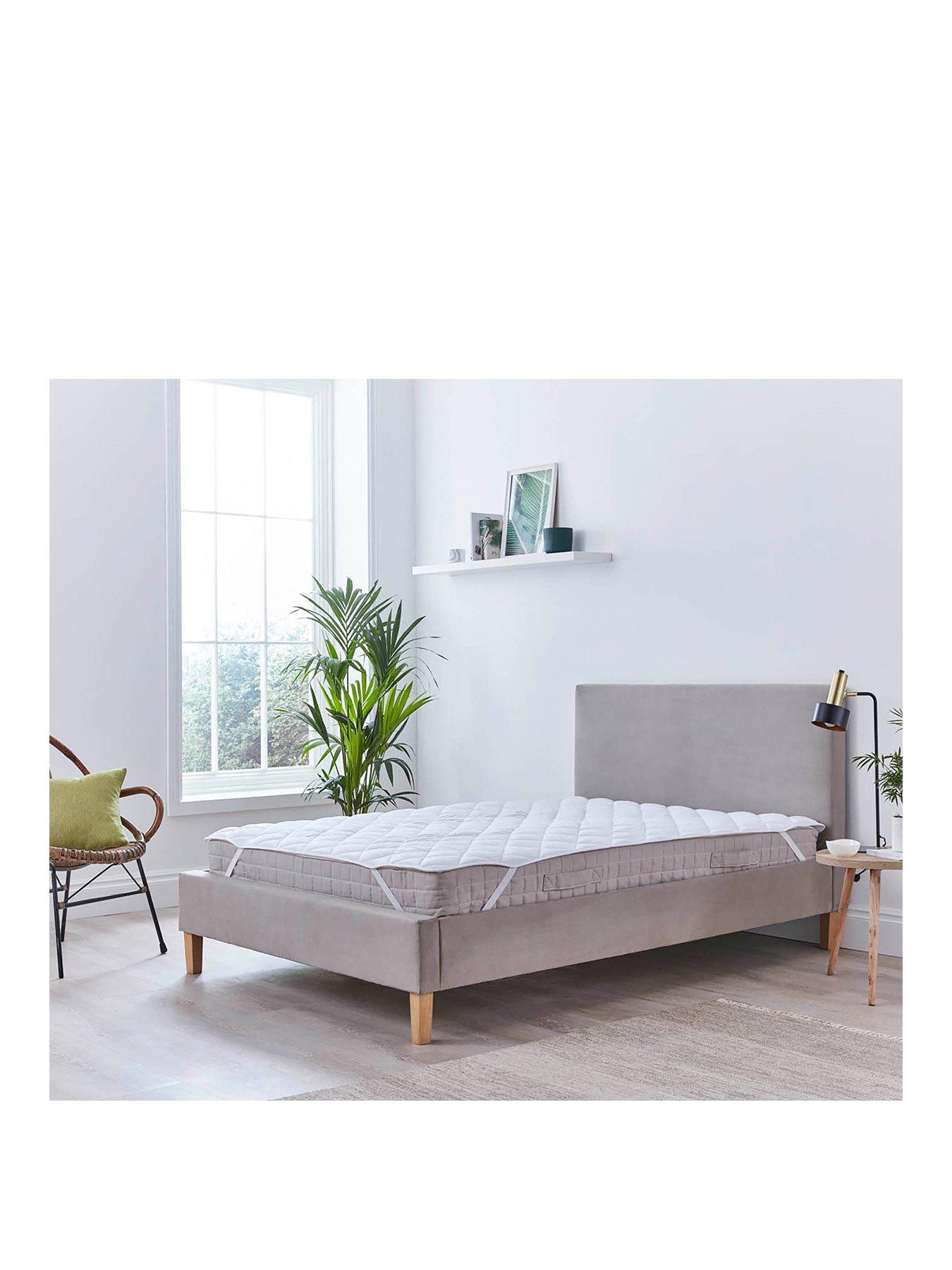 Product photograph of Martex Microfresh Seersucker Mattress Topper - White from very.co.uk