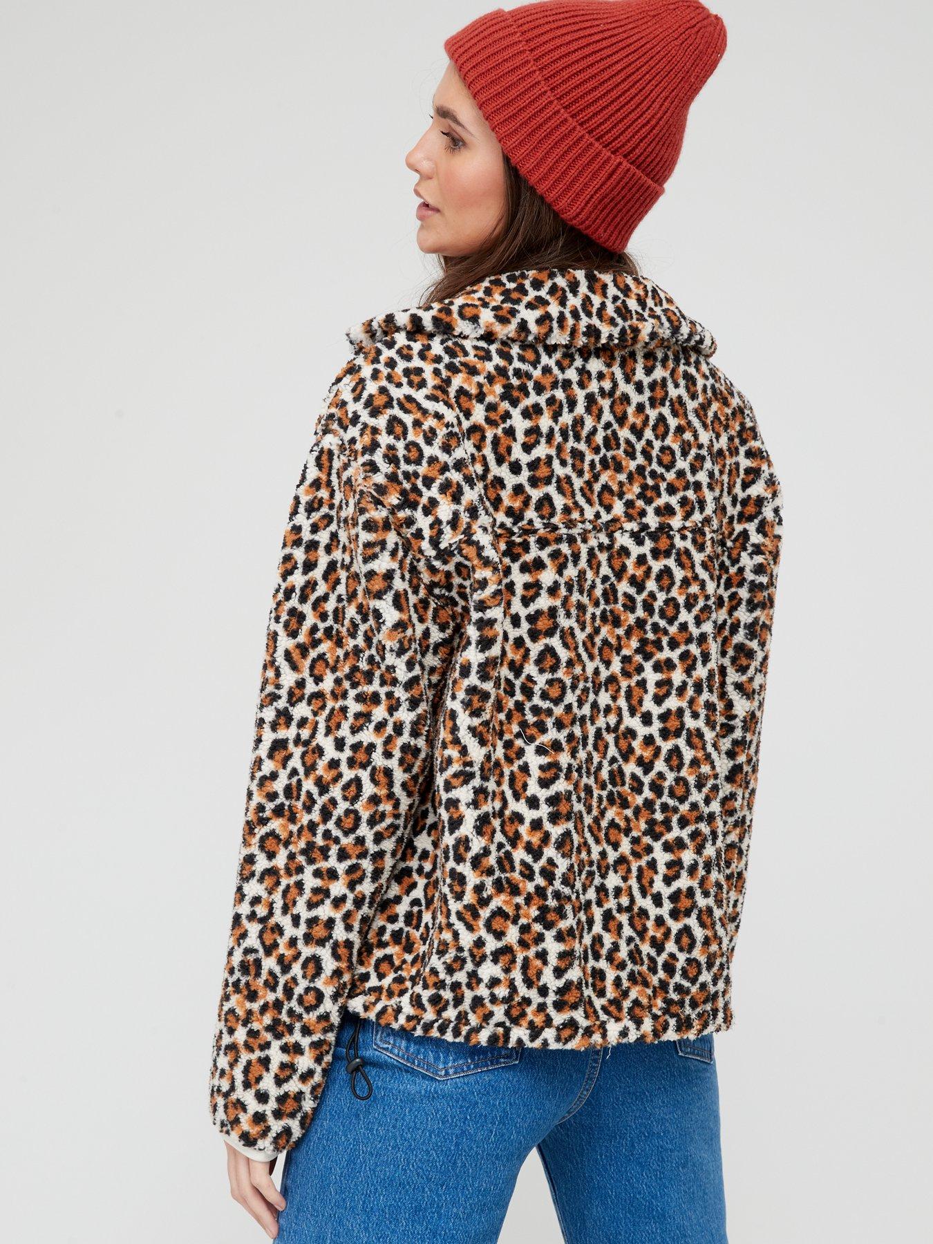 Levi's Leopard Print Sherpa Jacket - Brown 