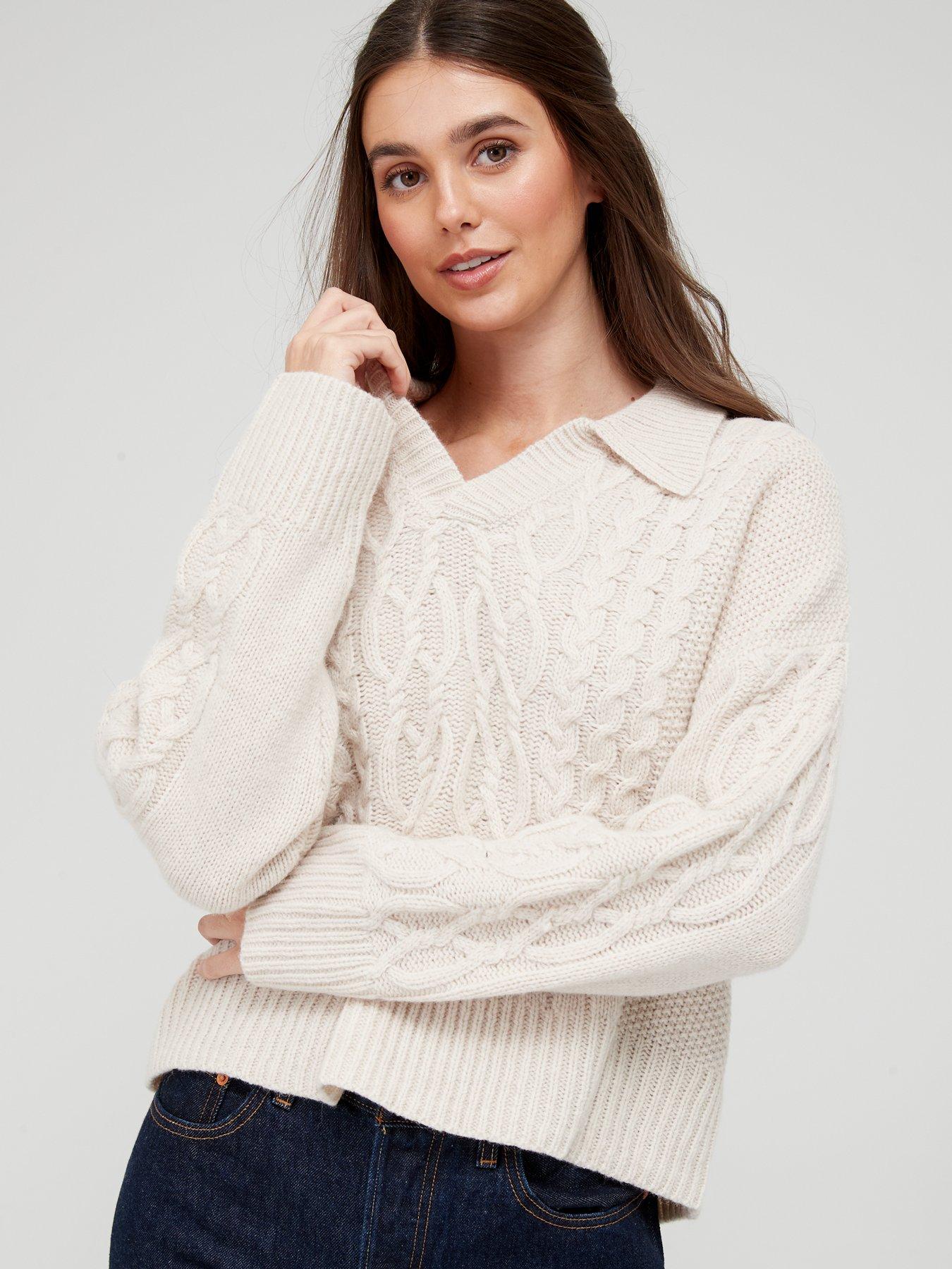  Levi's Cable Knit Collared Jumper - Off White