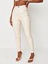  image of missguided-faux-leather-slim-leg-trousers-cream