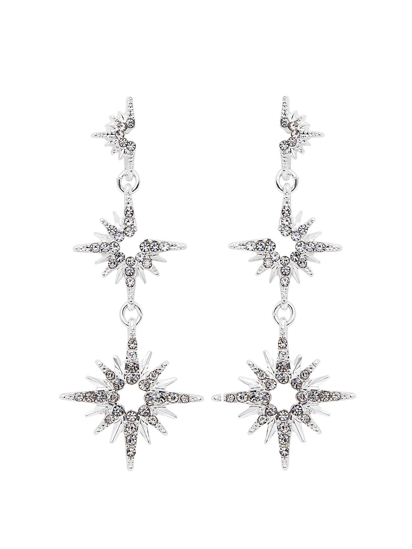 Lipsy Silver Celestial Drop Earrings | very.co.uk