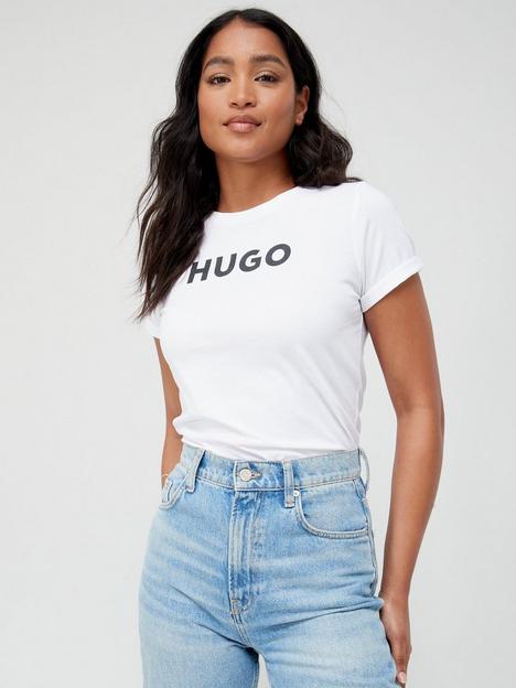 hugo-cotton-logo-t-shirt-white