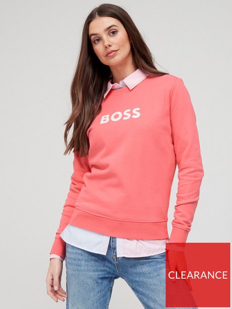 boss-cotton-logo-sweater-pink