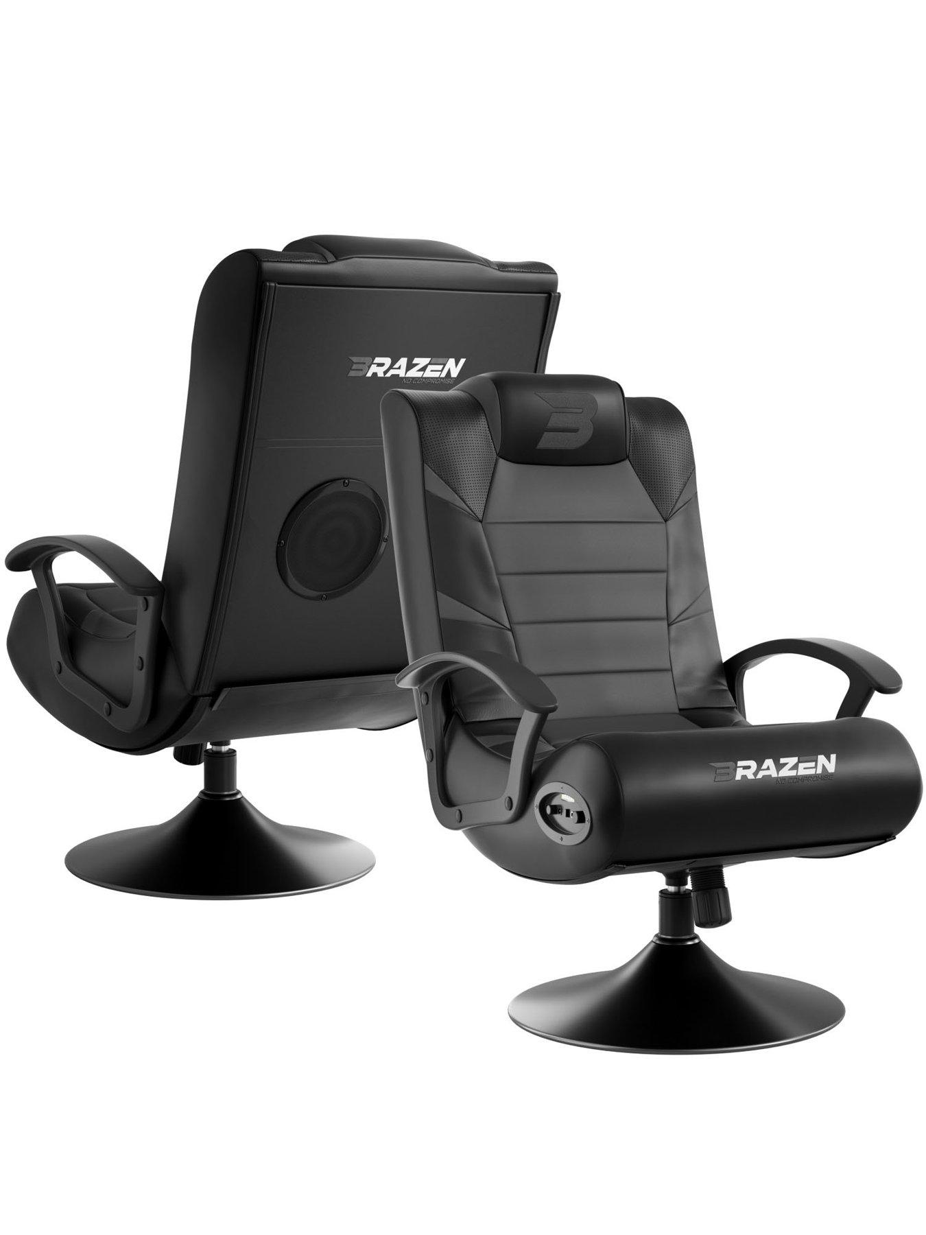 Image 1 of 5 of BraZen Pride&nbsp;2.1 Bluetooth Junior&nbsp;Gaming Chair&nbsp;-&nbsp;Black and Grey