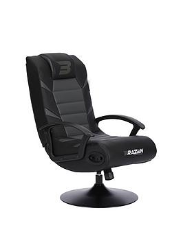 Product photograph of Brazen Pride 2 1 Bluetooth Junior Gaming Chair - Black And Grey from very.co.uk