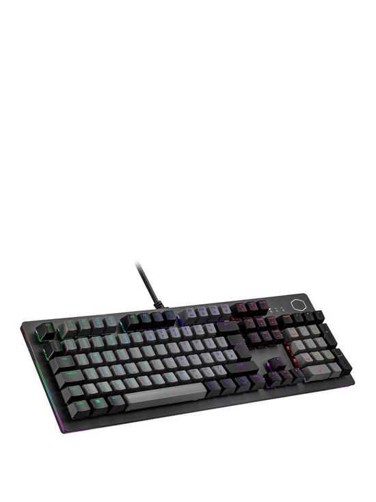 front image of cooler-master-ck352-rgb-dual-keycap-colour-mechanical-wired-gaming-keyboard-red-switch